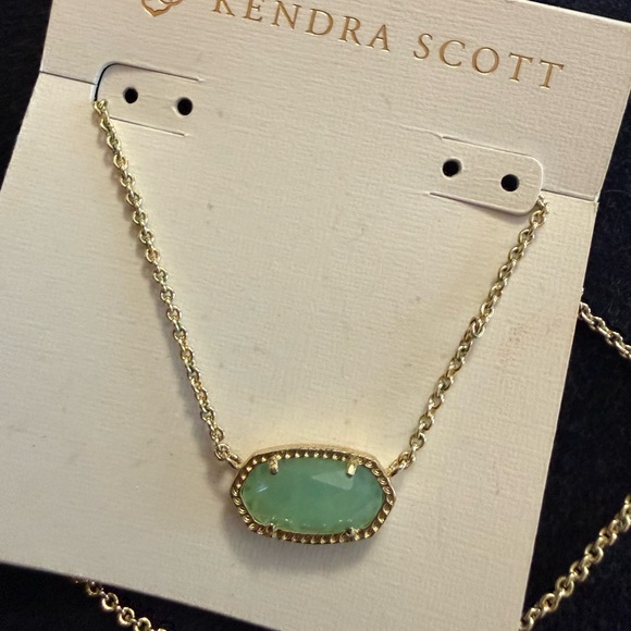Kendra Scott Gold Necklace with Mint Green Stone - Picture 3 of 3